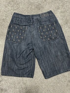 Y2K Da Voucci Baggy Dark Wash Jorts Affiction Style